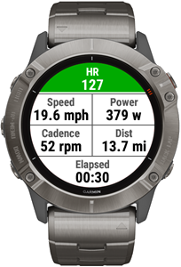 FTMS All Sync main workout screen with smart trainer metrics