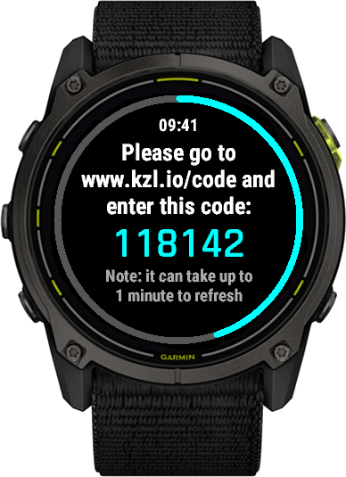Écran d'achat unique KiezelPay sur montre Garmin